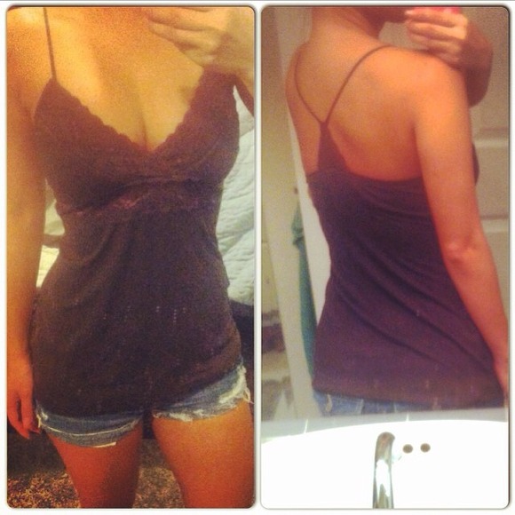 ⭐️ Lace spaghetti tank brown ⭐️