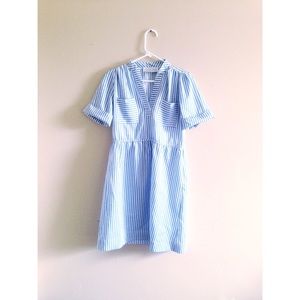 Light Blue and White Stripped Dress