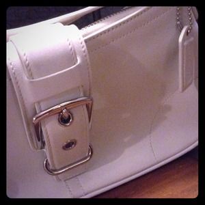 White leather Coach purse