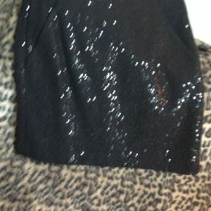 LOFT Black sequin skirt