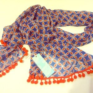 Orange and Blue Mudpie Scarf