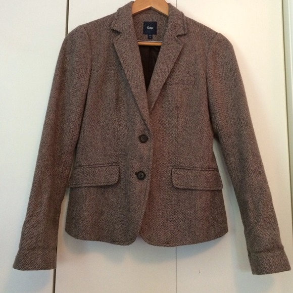 Gap tweed herringbone blazer