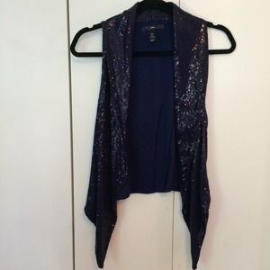 H&M Navy Sequin Vest