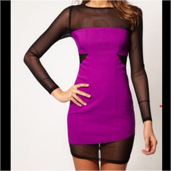 SOLD Mini dress with mesh panel