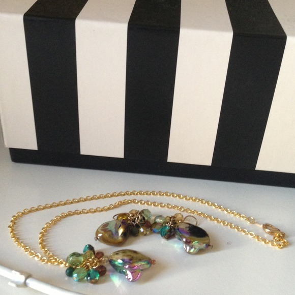 Beautiful multicolored necklace and earrings