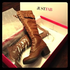 Cognac/brown knee high boots