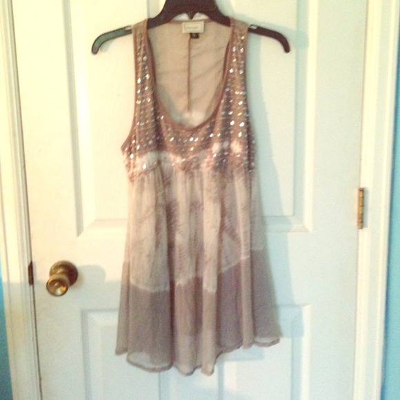 Boho long lavender/gray top