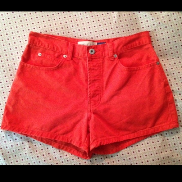 GAP High Waisted Orange Button Fly Shorts Size 4