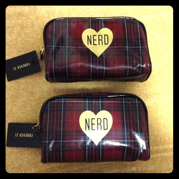 Nerd plaid cosmetic bags $10 each or 2 for $17💄💋