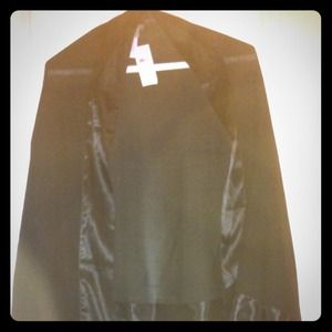 Elegant sheer shawl with satin trim