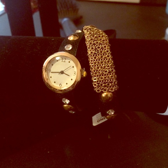NWT, wrap around, studded, and chained watch - Picture 1 of 2