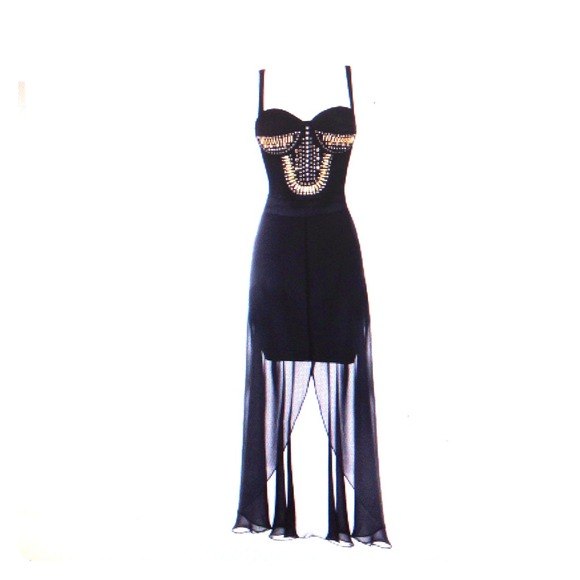 "EVA" studded bustier hi-low dress