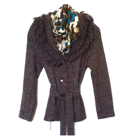 Brown Wool Shawl Collar Jacket - Picture 1 of 2