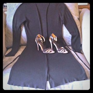 Black long thin cotton jacket