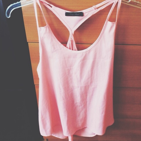 Pink flowy soft tank