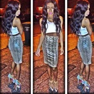 Snake skin print pencil skirt