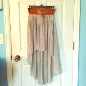 Pale Green High Low Skirt