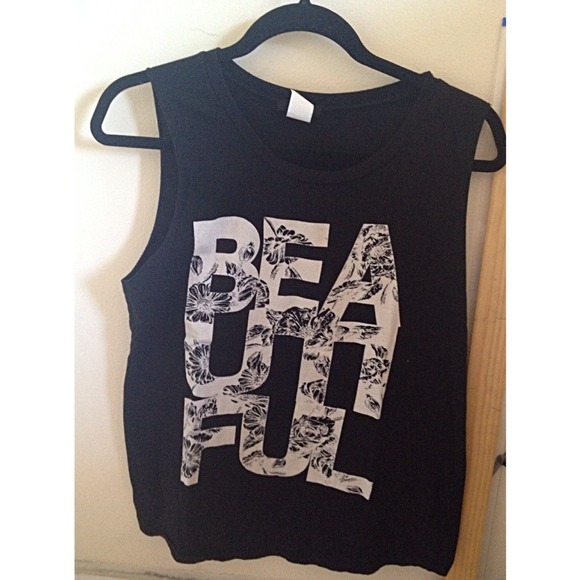 'Beautiful' Black muscle tee