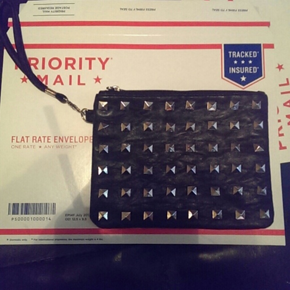 Black and Gold Studded Wristlet