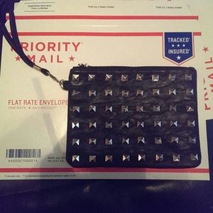 Black and Gold Studded Wristlet