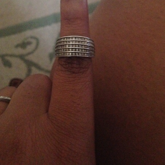 Real Silver, Diamond studded ring/band.