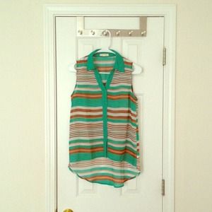 Sheer Green Multicolored Top