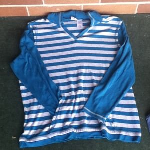 💕Blue and grey striped hoodie.💕