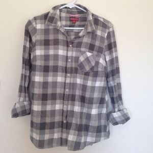 Grey and white flannel