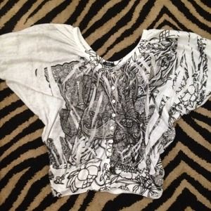 Black and white blouse