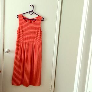 Coral Anthropologie Dress with Pockets