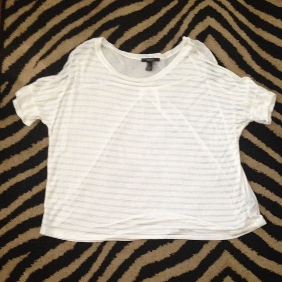 Shear plain white blouse
