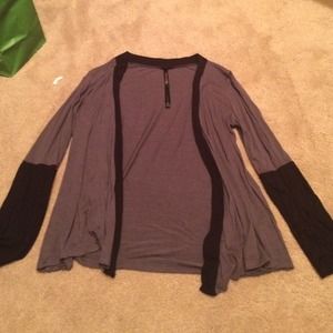 black and grey cardigan