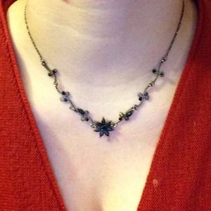 Black flower necklace