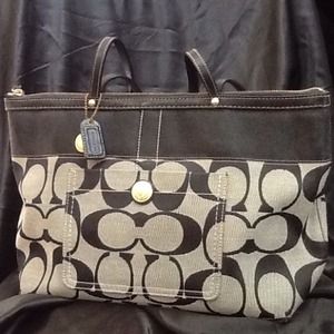 COACH black and grey should strap handbag