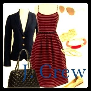 Classic Red/navy stripe j crew dress
