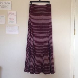 Banded purple maxi skirt