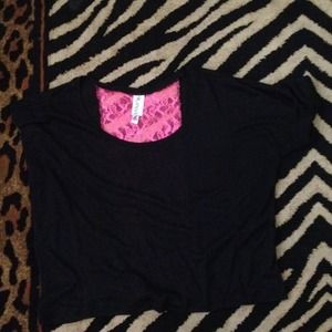 Pink black blouse