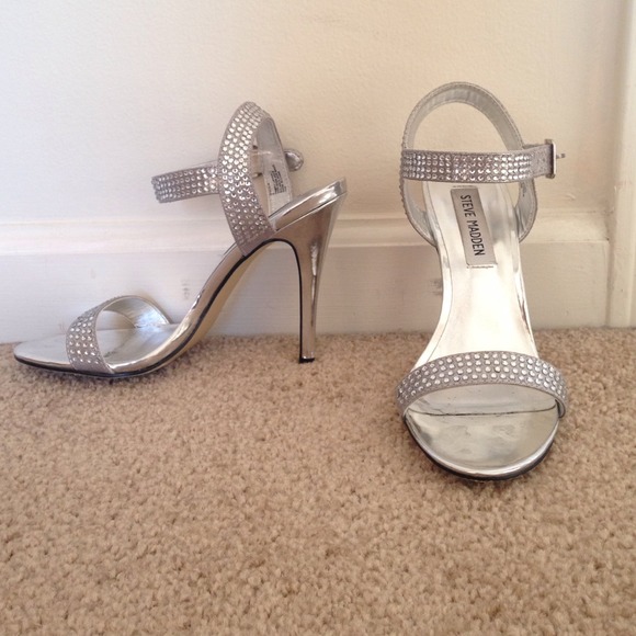 Steve Madden studded silver heels
