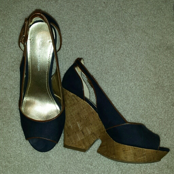 Navy BCBGeneration Cork Wedges
