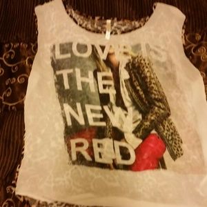 Sheer animal print top