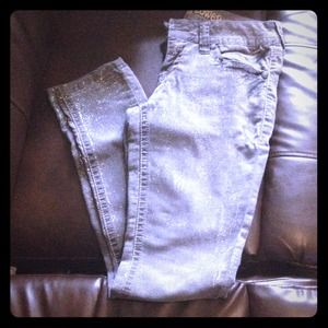 Grey sparkly skinny jeans