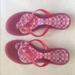 Jelly Coach Flip Flop Sandals in Pink Sz 5.5