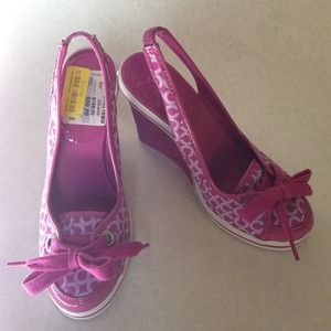 NWT Pink Coach High Heel Shoes Sz 5