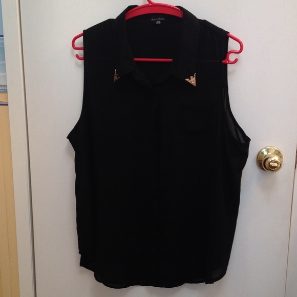 Gold Collar Tipped Blouse