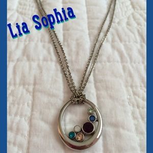 Lia sophia multi colored rhinestone necklace