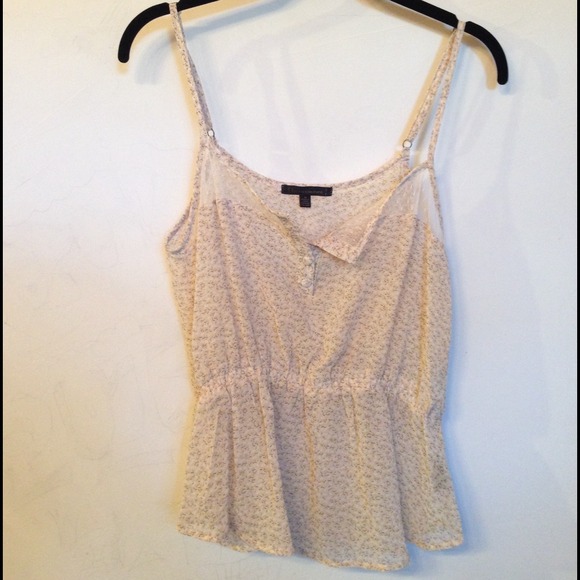 Urban Outfitters Tops - light yellow floral with upper mesh tank