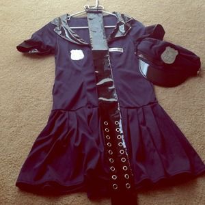 Bundle Adult Medium Cop Costume & black top