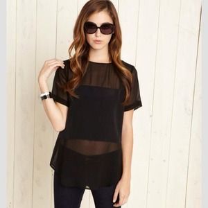 City Style HP!!👏🚖 Sheer & Silk Black Panel Top