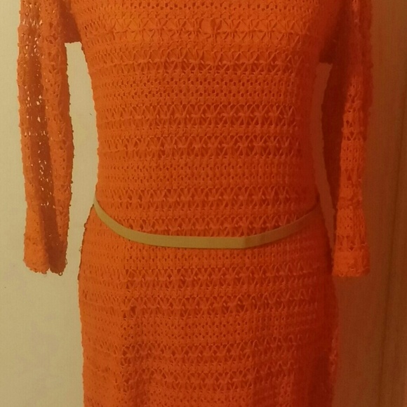 Sheragano Long Sleeves Crochet Dress