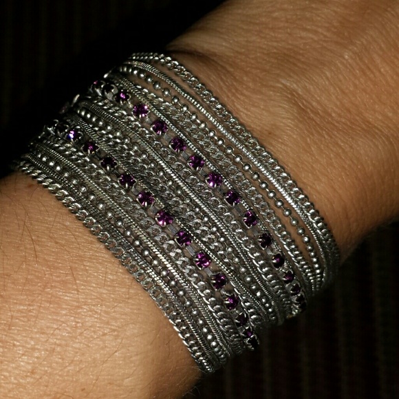 Beautiful Plum and silver braclet - Picture 3 of 3